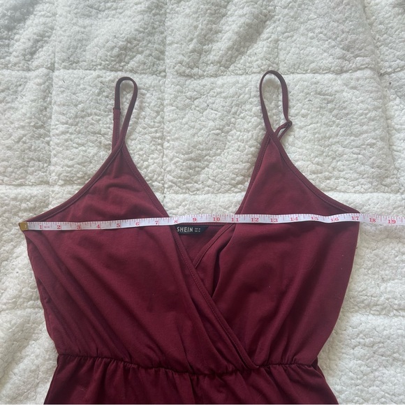 SHEIN Romper with Straps- Burgundy Red - Picture 6 of 7
